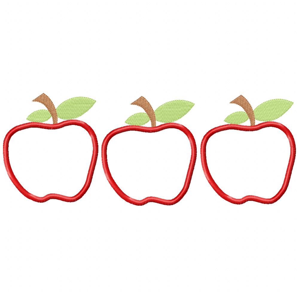 Matriz de Bordado Trio de Maçãs Charmosas – Ponto Aplique
