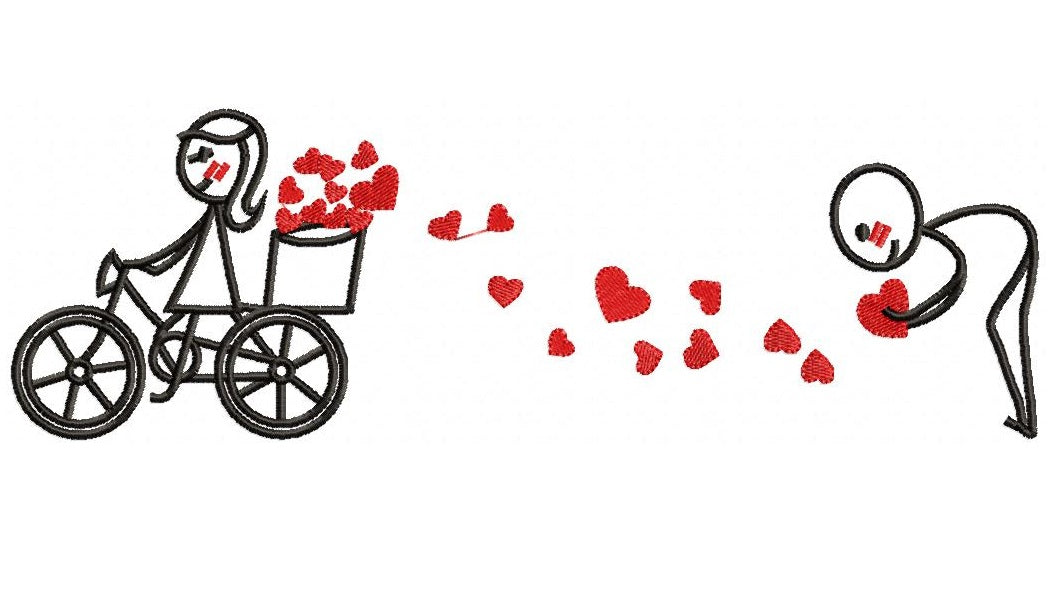 Matriz de Bordado Encontro de Amor com Corações – Ponto Satim