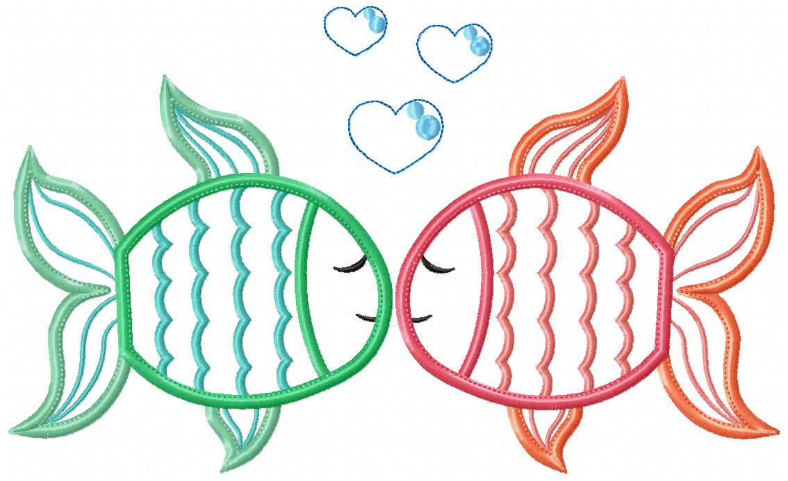 Matriz de Bordado Casal de Peixinhos – Aplique Delicado