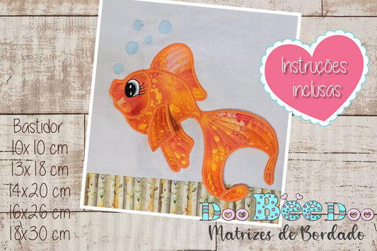 Matriz de Bordado Peixinho Dourado 3D – Projeto ITH