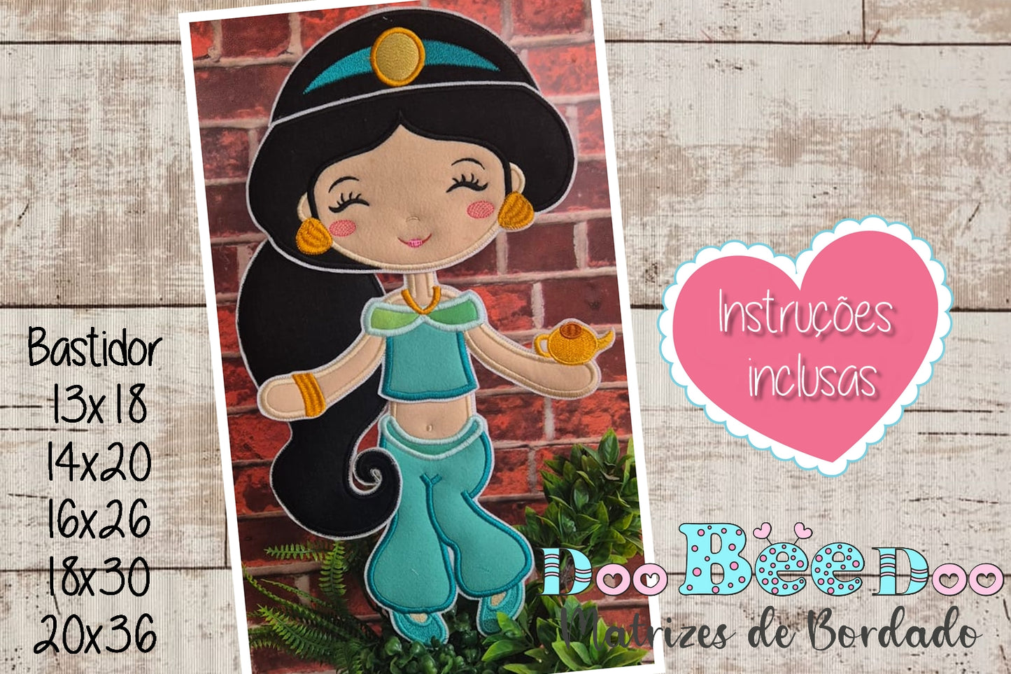 Matriz de Bordado Princesa Jasmine – Projeto ITH