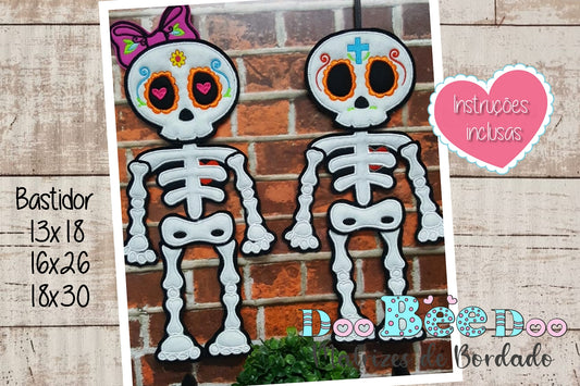 Matriz de Bordado Casal Caveira – Projeto ITH