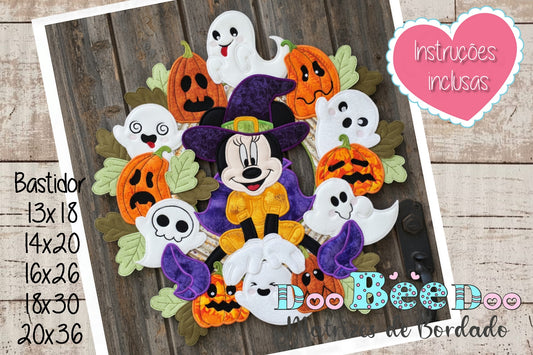 Matriz de Bordado Guirlanda Minnie Halloween - Projeto ITH