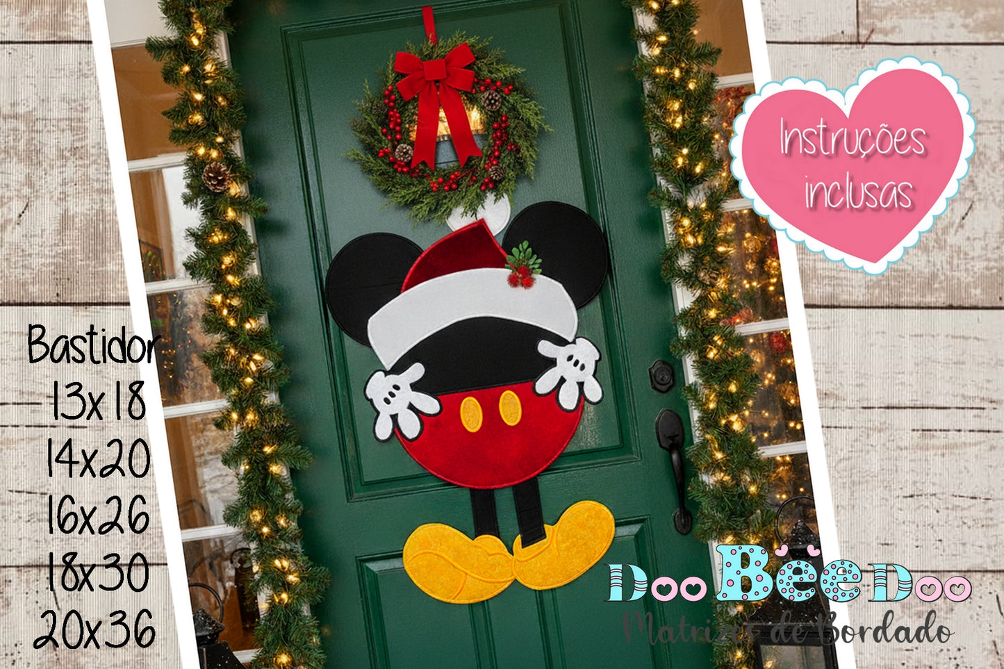 Matriz de Bordado Mickey de Natal – Projeto ITH