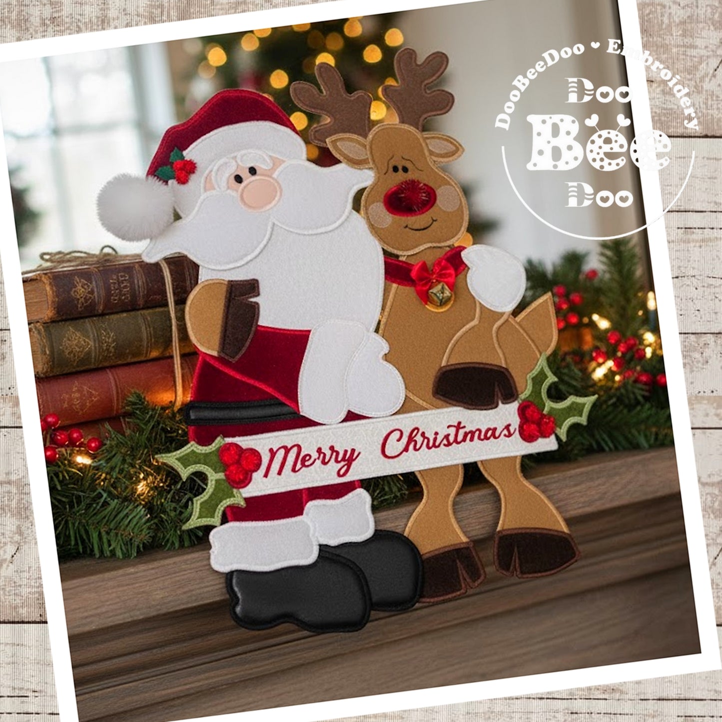 Matriz de Bordado Papai Noel e Rena – Projeto ITH