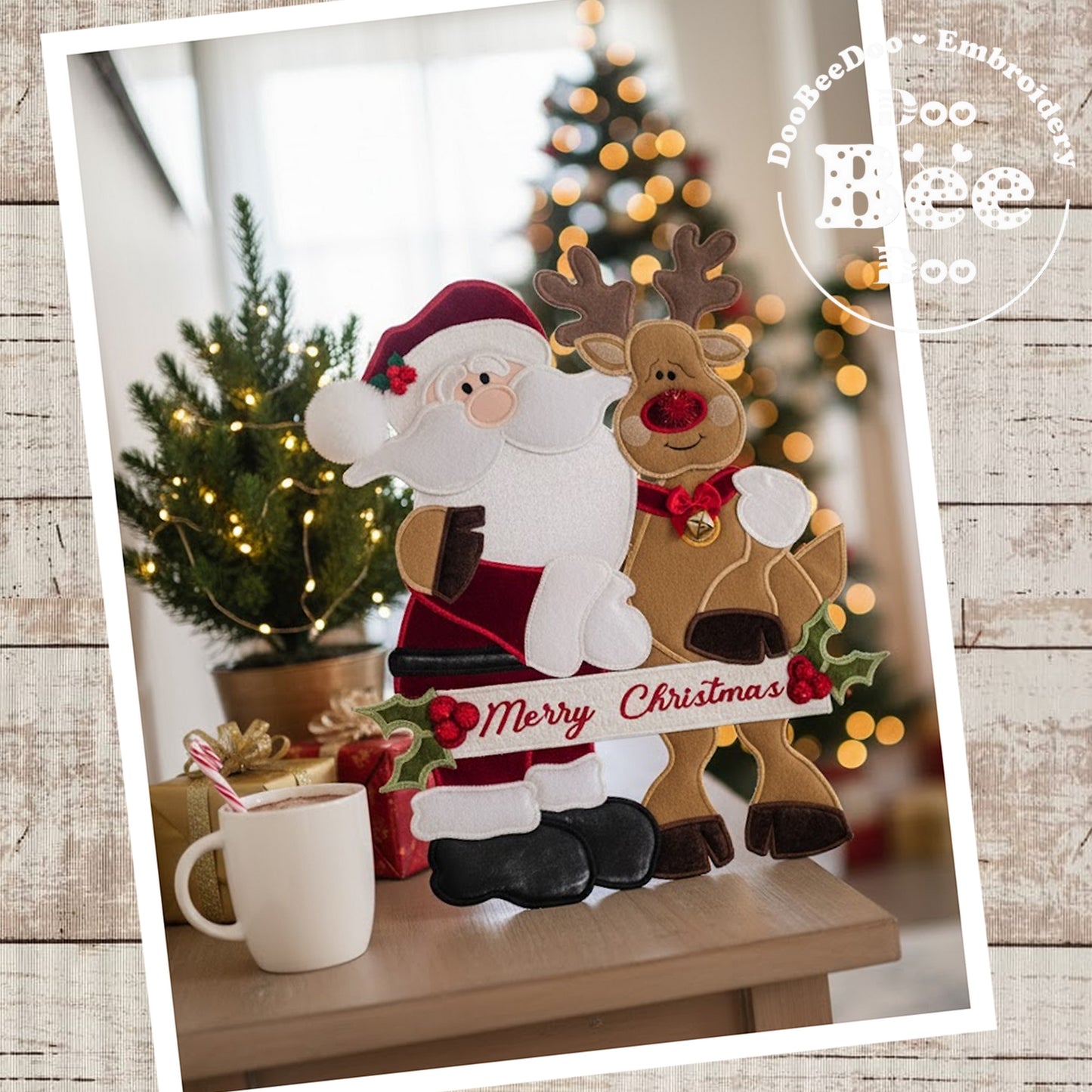 Matriz de Bordado Papai Noel e Rena – Projeto ITH