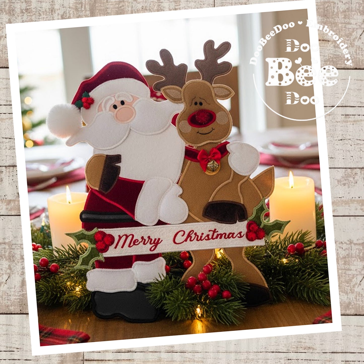 Matriz de Bordado Papai Noel e Rena – Projeto ITH