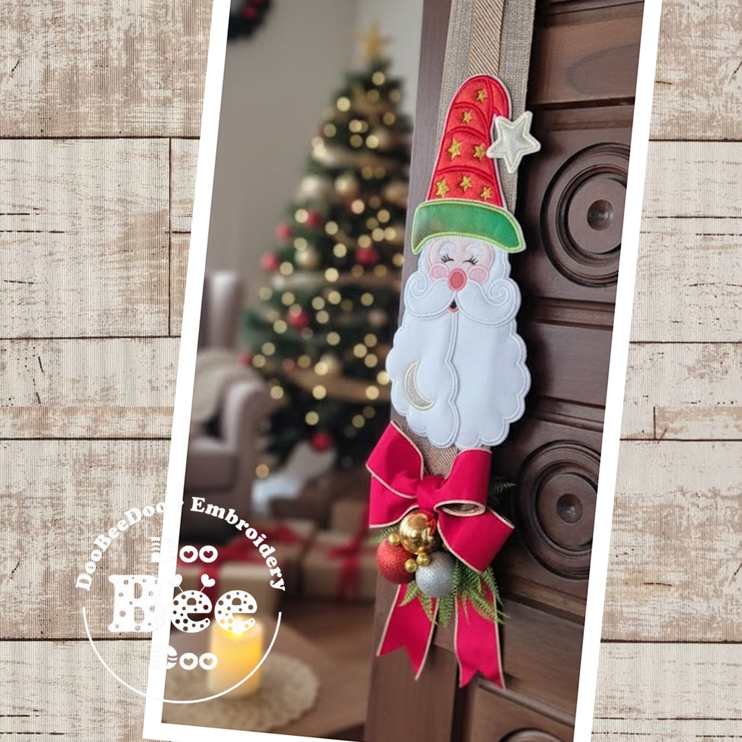 Matriz de Bordado Papai Noel com Lua e Estrela – Projeto ITH