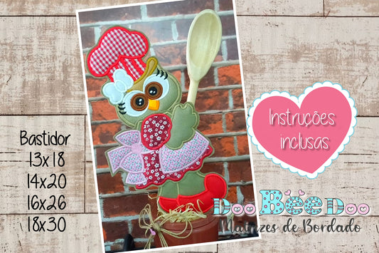Matriz de Bordado Corujinha Cozinheira – Projeto ITH