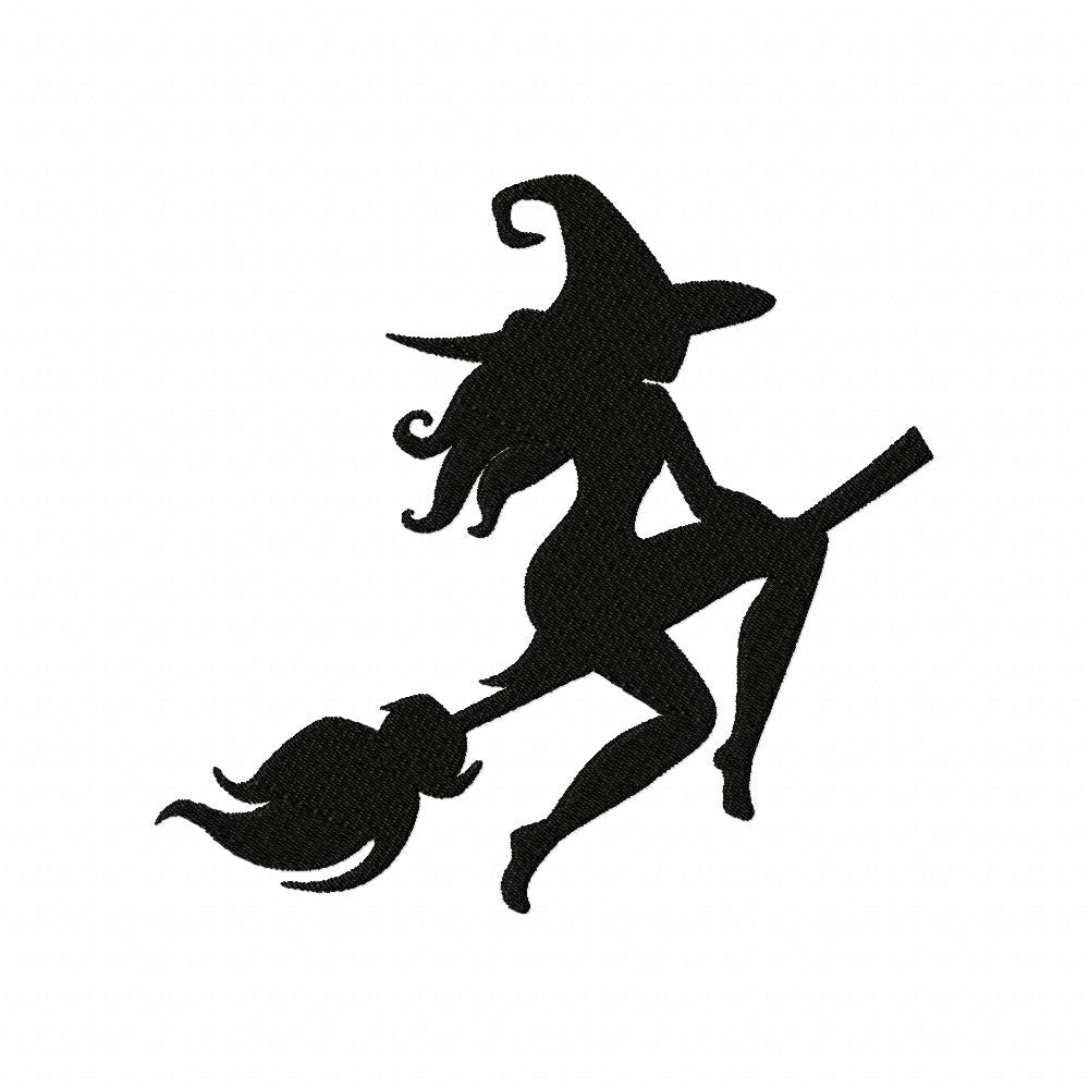 Matriz de Bordado Bruxinha Voadora no Céu – Ponto Cheio