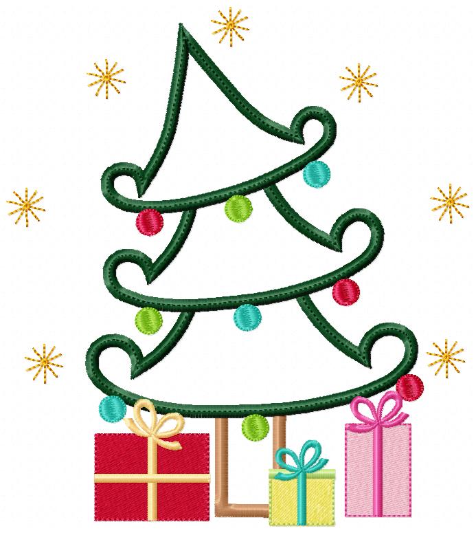 Matriz de Bordado Árvore de Natal – Aplique