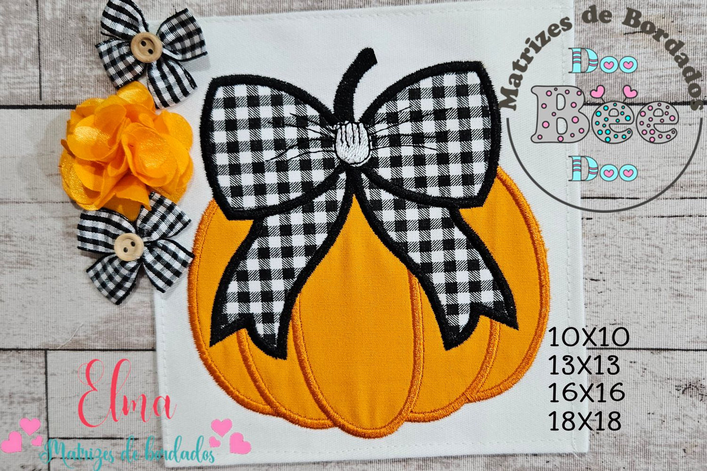 Matriz de Bordado Abóbora Country Chic – Aplique