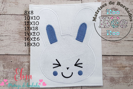Matriz de Bordado Carinha de Coelho Sorridente – Ponto Cheio