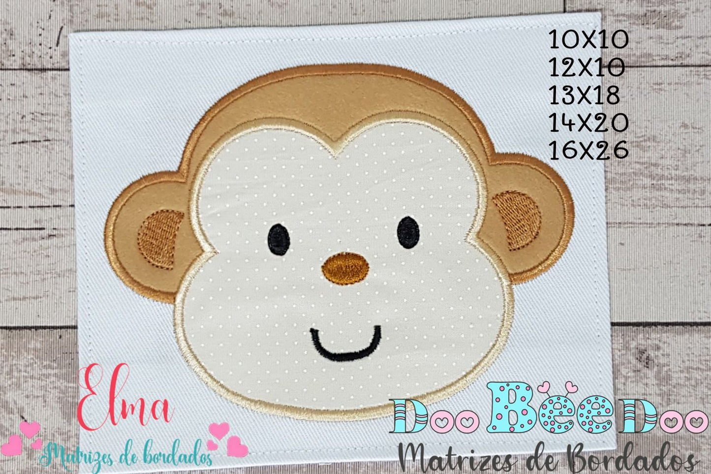 Matriz de Bordado Macaco Baby com Carinha Meiga – Aplique
