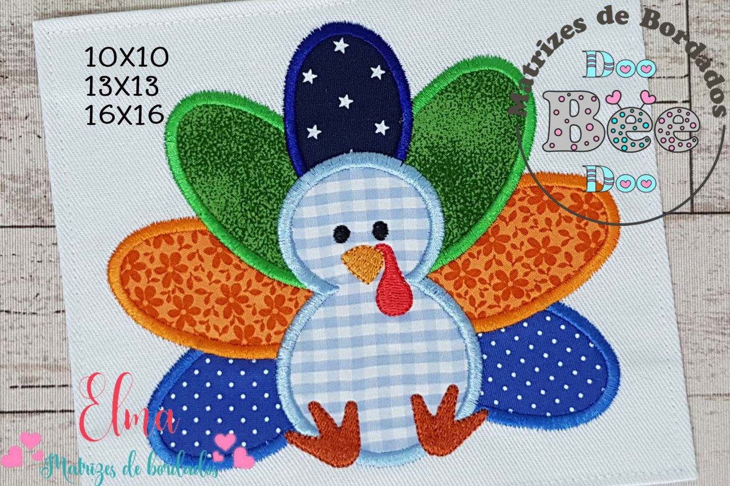 Matriz de Bordado Peru Infantil com Penas Vibrantes – Aplique