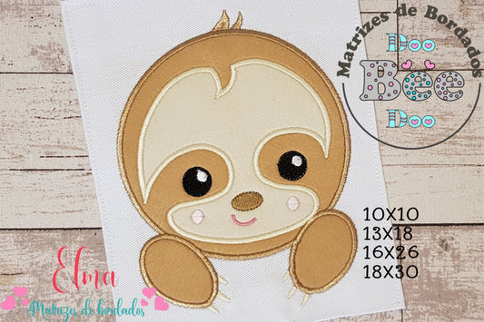 Matriz de Bordado Bichinho da Floresta Preguiça Baby – Aplique