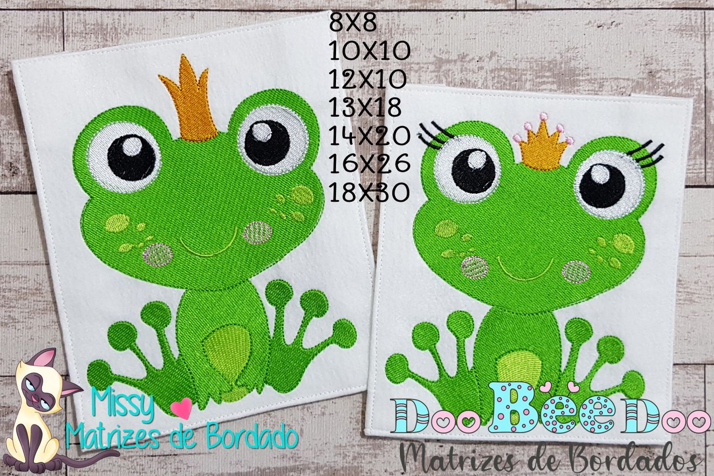 Matriz de Bordado Sapinho e Sapinha Reais – Ponto Cheio