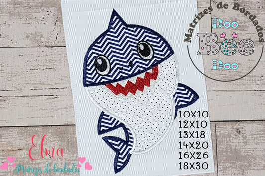 Matriz de Bordado Tubarão Bebê Divertido – Aplique