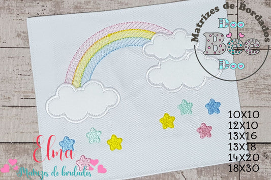 Matriz de Bordado Chuvinha de Estrelas – Aplique