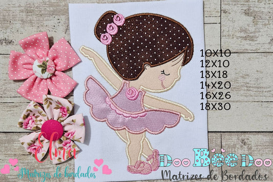 Matriz de Bordado Bailarina Fofinha – Aplique