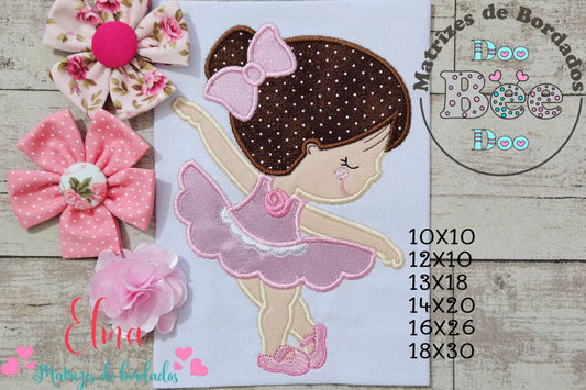 Matriz de Bordado Bailarina Fofurinha em Dança – Aplique