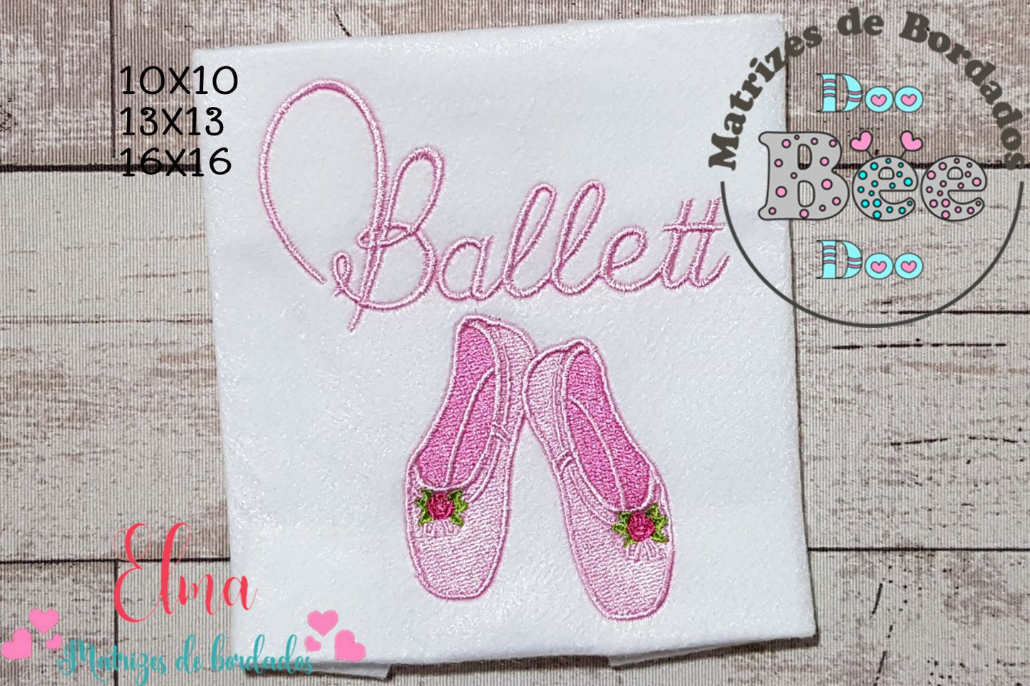 Matriz de Bordado Ballet com Sapatilhas de Dança – Ponto Cheio