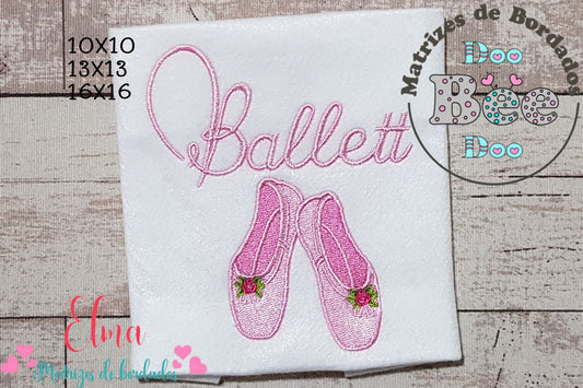 Matriz de Bordado Ballet com Sapatilhas de Dança – Ponto Cheio