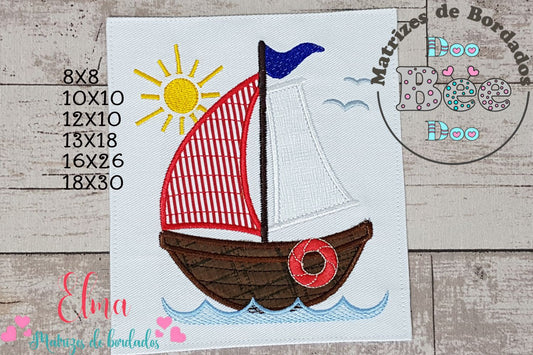 Matriz de Bordado Barquinho ao Vento – Aplique