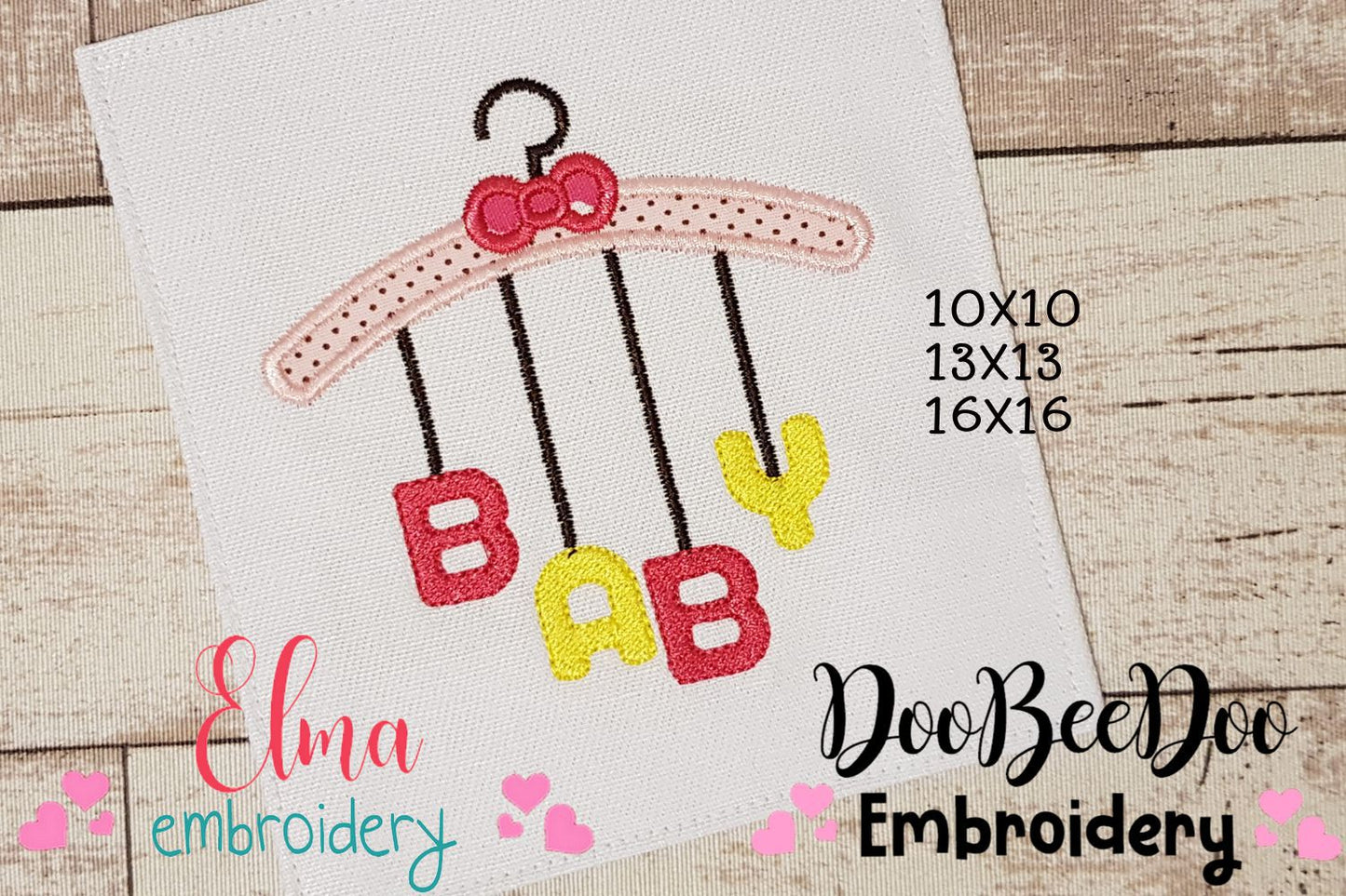 Matriz de Bordado Enxoval BABY no Cabide – Aplique