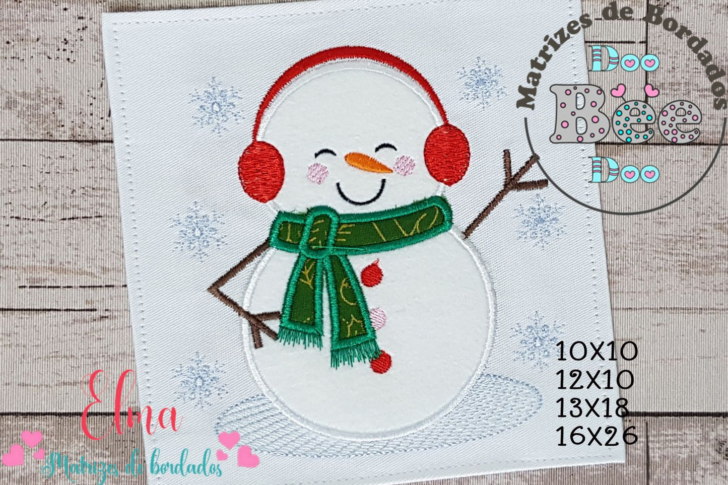 Matriz de Bordado Boneco de Neve – Aplique