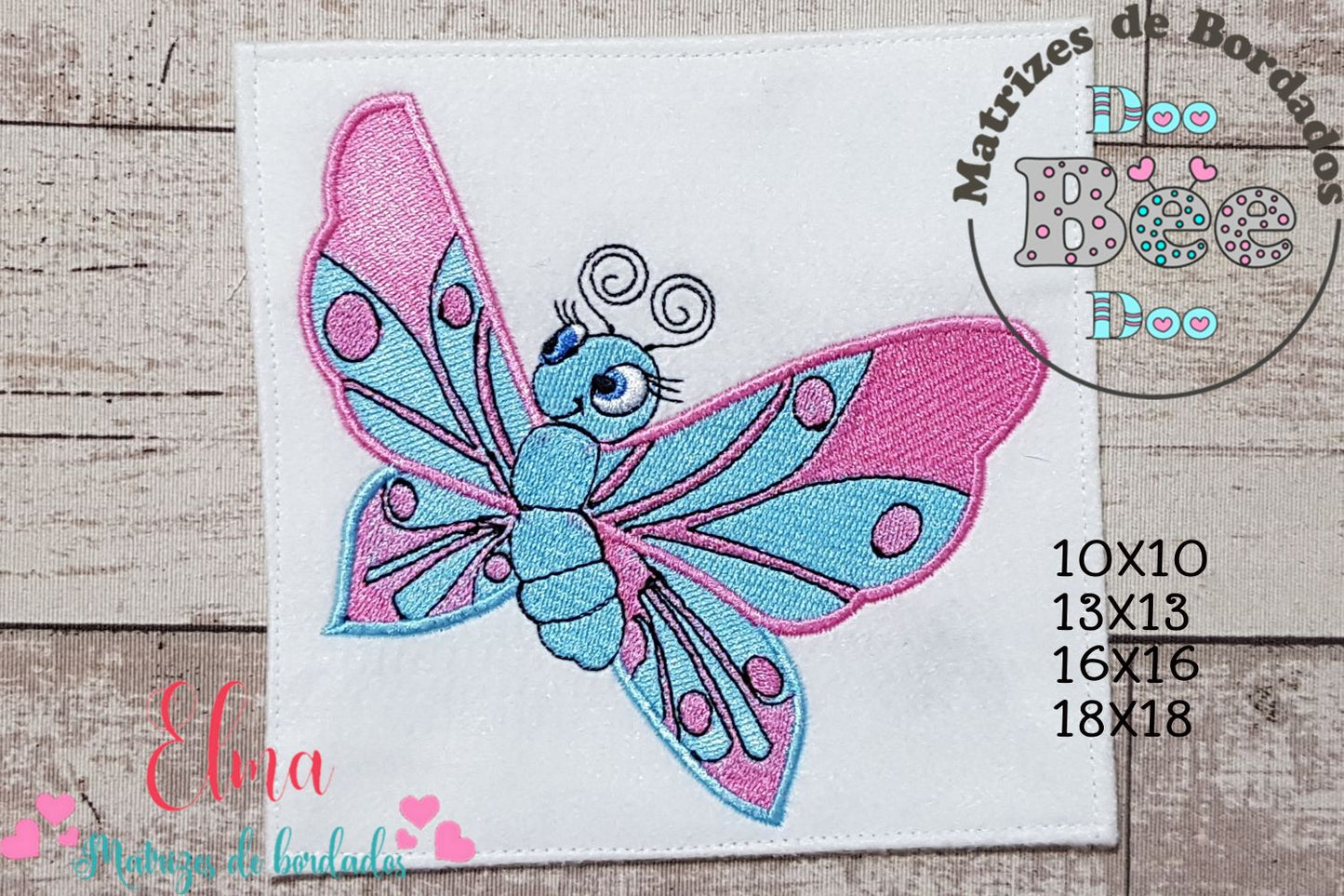 Matriz de Bordado Borboleta Fofa – Ponto Cheio