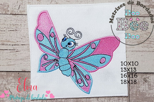 Matriz de Bordado Borboleta Fofa – Ponto Cheio
