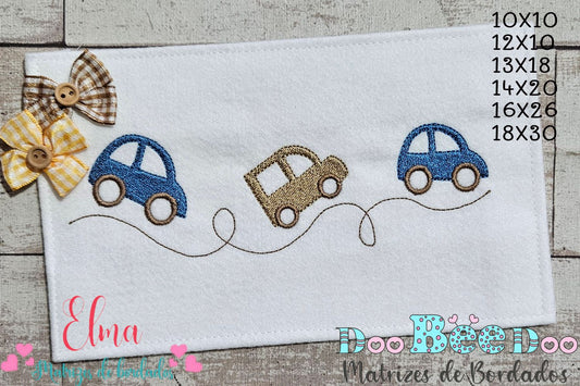 Matriz de Bordado Carrinhos na Estrada – Ponto Cheio