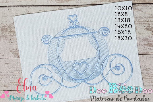 Matriz de Bordado Carruagem Encantada de Princesa – Ponto Rippled