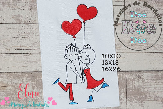 Matriz de Bordado Casalzinho Fofo com Balões – Ponto Cheio