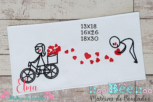 Matriz de Bordado Encontro de Amor com Corações – Ponto Satim