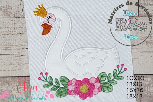 Matriz de Bordado Cisne Princesa Encantado – Aplique