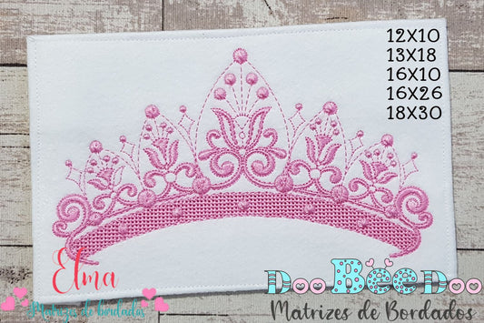 Matriz de Bordado Coroa Princesa Delicada – Ponto Cheio