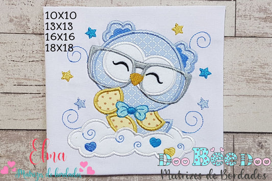 Matriz de Bordado Corujinha Sonhadora no Céu – Aplique