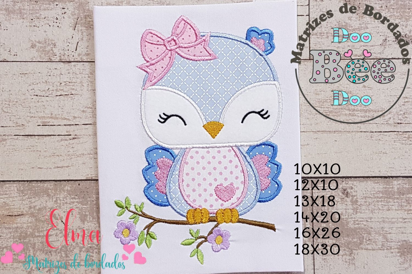 Matriz de Bordado Corujinha Fofinha - Aplique