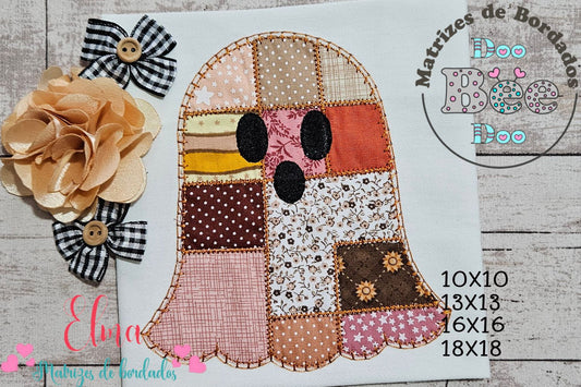Matriz de Bordado Fantasminha de Retalhos – Aplique Patchwork