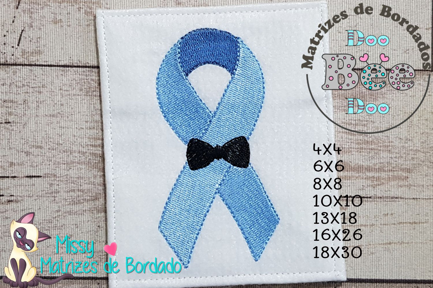 Matriz de Bordado Fita Novembro Azul com Gravata – Ponto Cheio