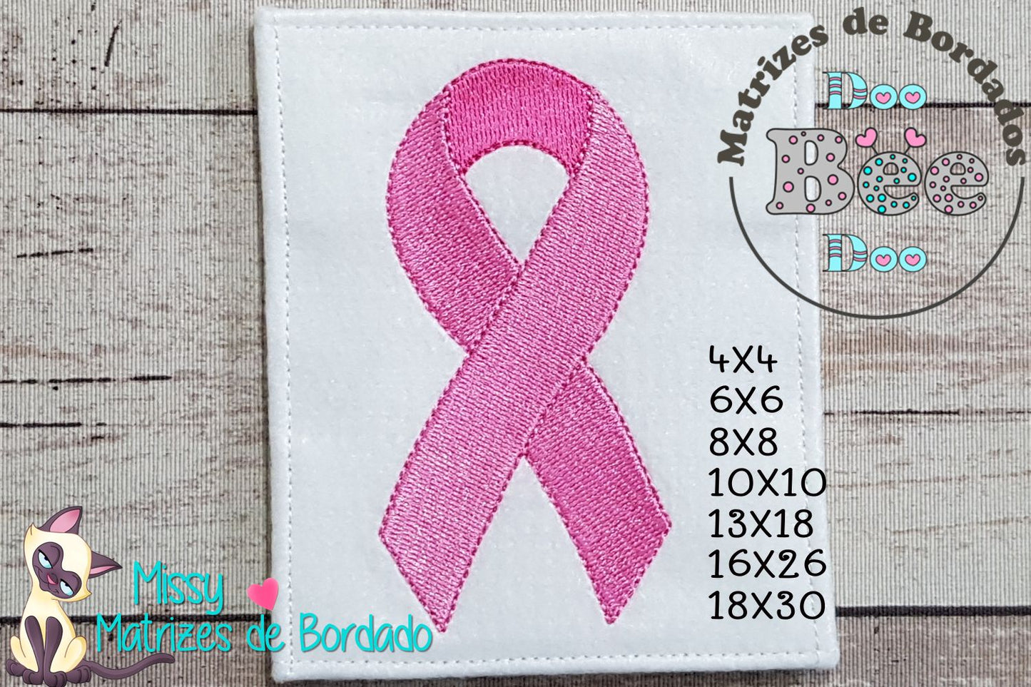 Matriz de Bordado Símbolo Outubro Rosa – Ponto Cheio