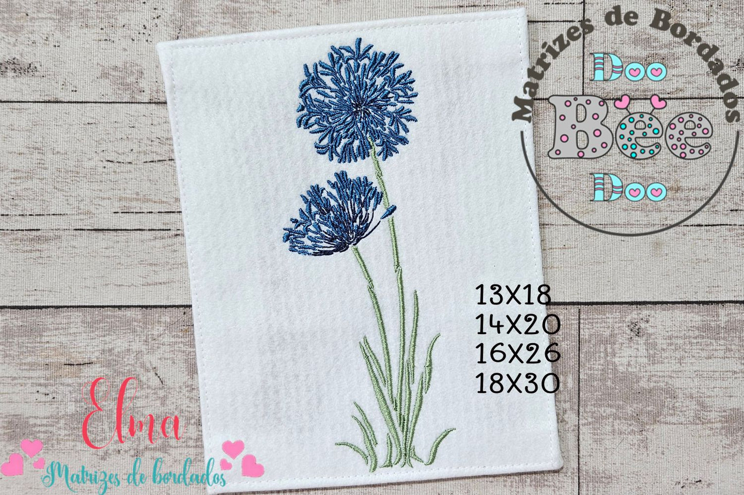 Matriz de Bordado Flor Silvestre Delicada – Ponto Cheio