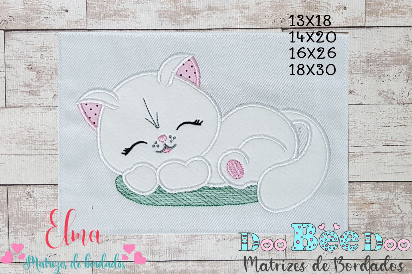 Matriz de Bordado Gatinho Dorminhoco – Aplique