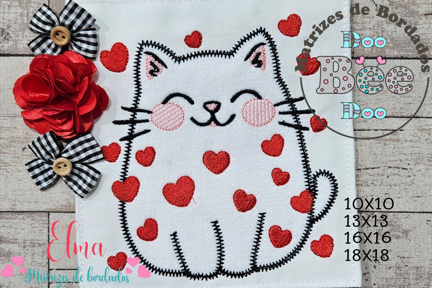 Matriz de Bordado Gatinho do Amor – Aplique - Zigzag