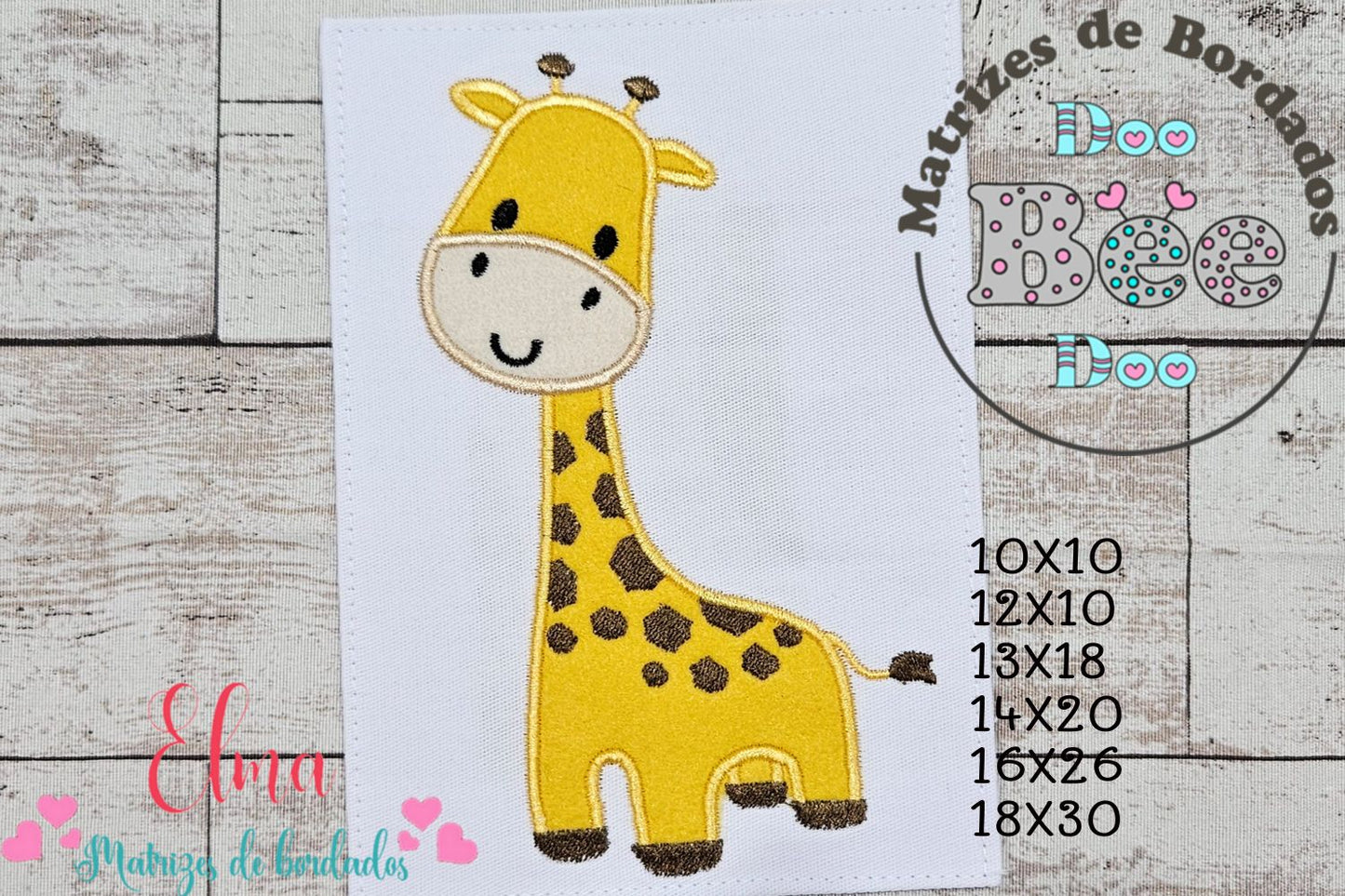 Matriz de Bordado Girafinha Fofinha – Aplique