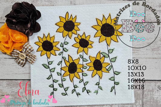 Matriz de Bordado Girassóis Encantados – Ponto Cheio