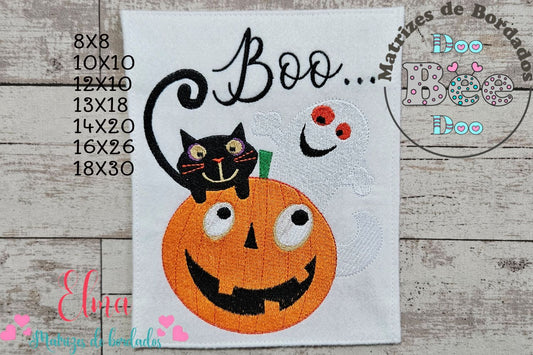 Matriz de Bordado Halloween Boo – Ponto Cheio
