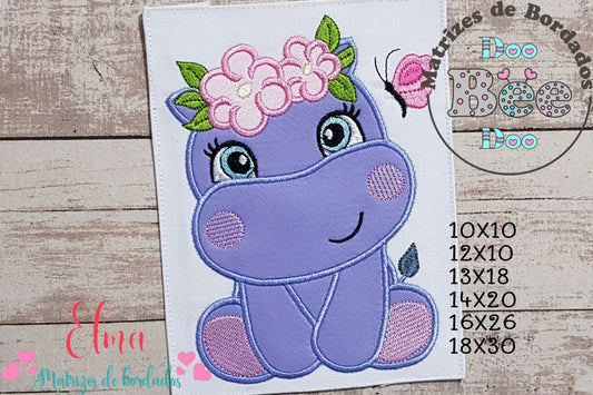 Matriz de Bordado Hipopótamo – Aplique